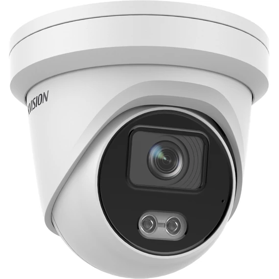 IP, Turret kamera, 4 MP, Fix objektív, 4mmColorVu,  Fehér LED, Beépített mikrofon,